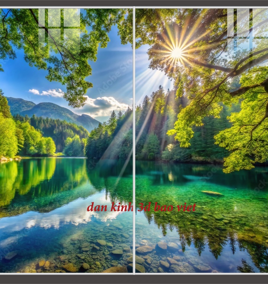 Tranh dán kính 3d 2 mặt k2026-108