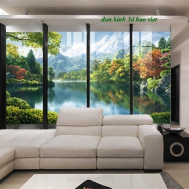 Tranh dán kính 3d 2 mặt phong cảnh kn2026-69