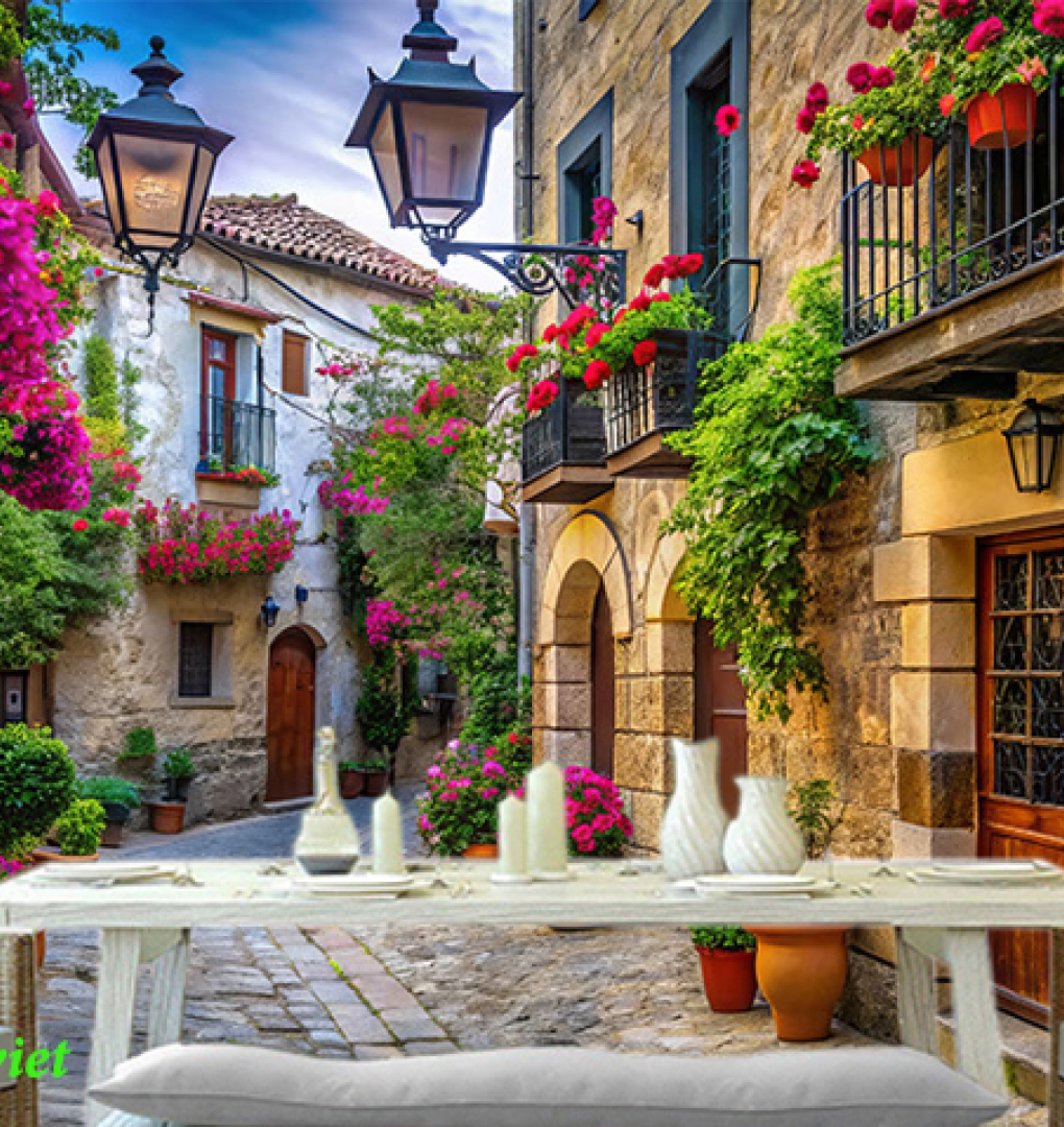 Tranh dán tường cảnh đường phố fm629