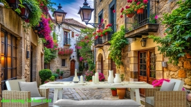 Tranh dán tường cảnh đường phố fm629