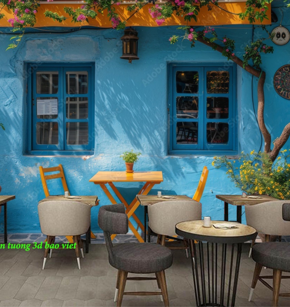 Tranh dán tường cho quán cafe 3d n2026-90