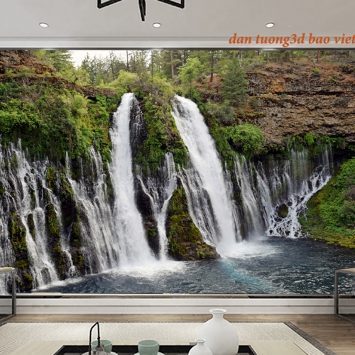 Tranh dán tường thác nước 3d n2026-86