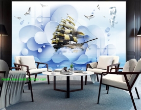 3d wallpaper with double sided glass 3d-235