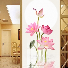 3d glass stickers 2 sides lotus k453