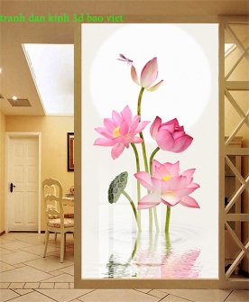 3d glass stickers 2 sides lotus k453