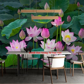 Lotus living room wallpaper n2003-35