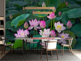 Lotus living room wallpaper n2003-35