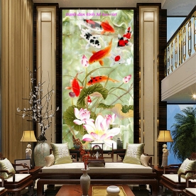 Tranh dán kính 3d 2 mặt hoa sen n2003-101