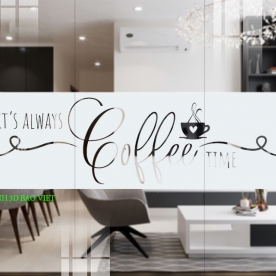 Decal dán kính nghệ thuật 3d cho quán cafe glass129