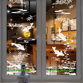 Decal dán kính nghệ thuật 3d trong suốt glass130