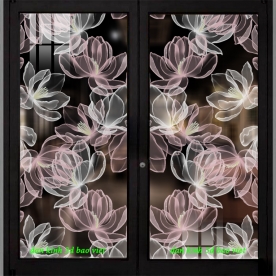Decal dán kính nghệ thuật 3d trong suốt glass158