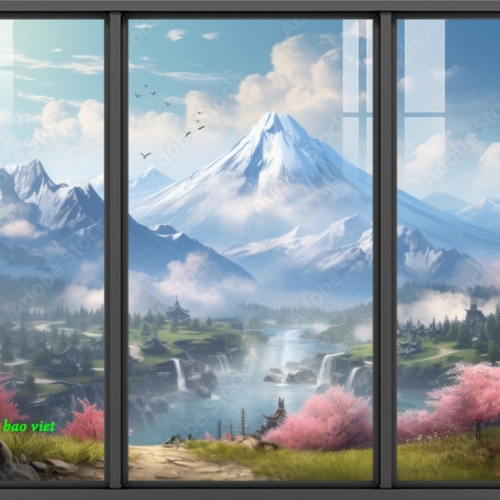 Tranh dán kính 3d 2 mặt phong cảnh n2005-93