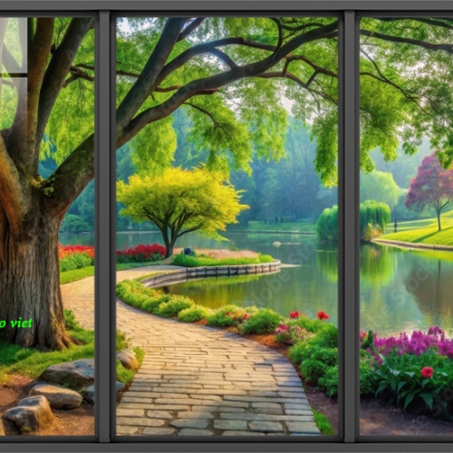 Tranh dán kính 3d 2 mặt phong cảnh n2005-98