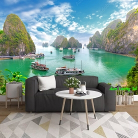 Tranh dán tường sông núi n2005-108