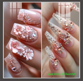 Decal dán kính cao cấp 3d nail spa n2026-122