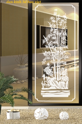 Decal dán kính nghệ thuật 3d trong suốt glass196