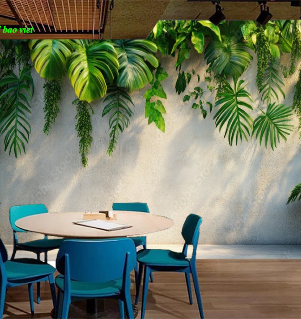 Giấy dán tường lá cây 3d n2026-159