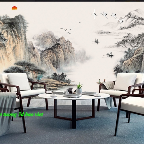 Giấy dán tường phòng khách ft166