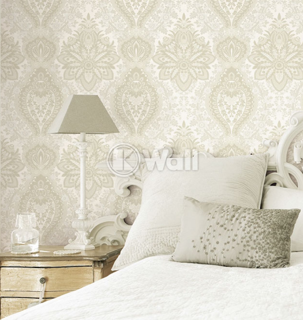 Giấy dán tường phòng ngủ màu kem JCD4011-1