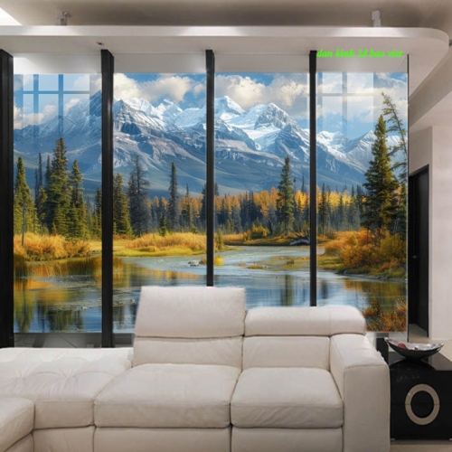 Tranh dán kính 3d 2 mặt phong cảnh k2026-153
