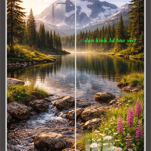 Tranh dán kính 3d 2 mặt phong cảnh k624