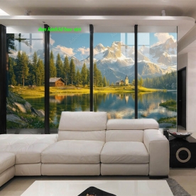 Tranh dán kính 3d 2 mặt phong cảnh n2026-160