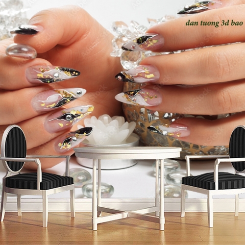 Tranh dán tường 3d cho tiệm nail n2026-118