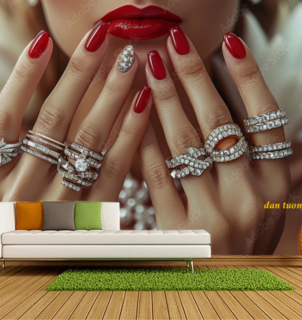 Tranh dán tường 3d tiệm nail spa n2026-148