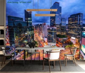 Tranh dán tường cảnh thành phố 3d n2026-121