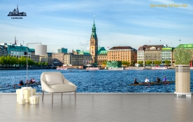 Tranh dán tường cảnh thành phố Châu âu fm630