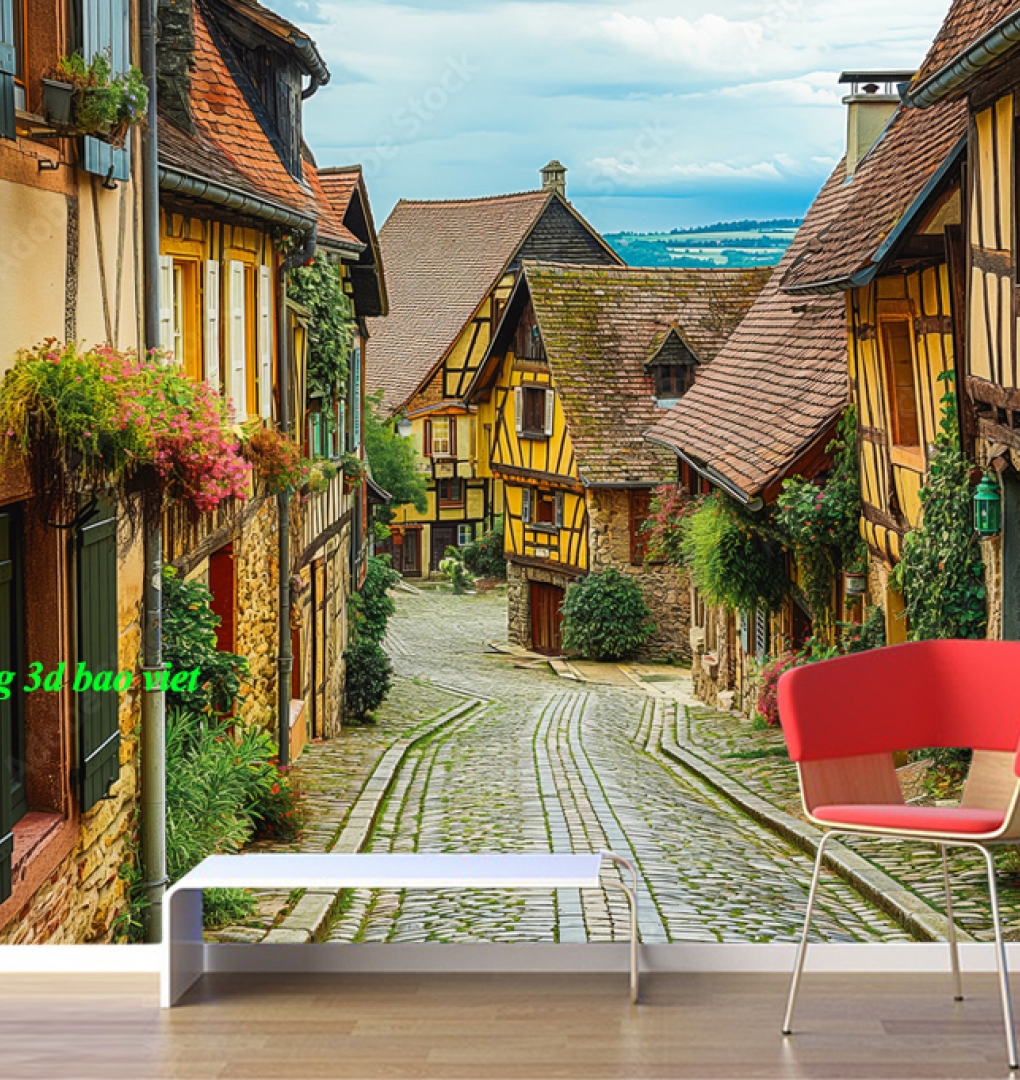 Tranh dán tường cảnh thành phố Châu âu n2026-152