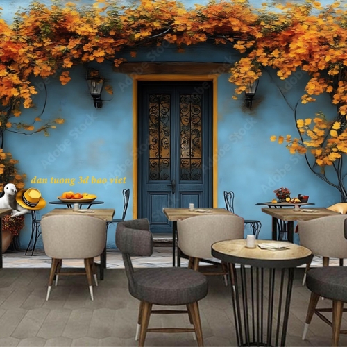Tranh dán tường cho quán cafe 3d n2026-149