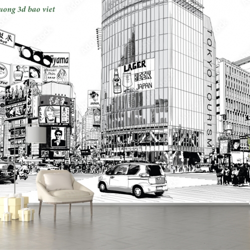 Tranh dán tường cho quán cafe n2026-127