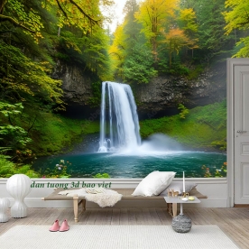 Tranh dán tường thác nước 3d n2026-116