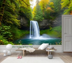 Tranh dán tường thác nước 3d n2026-116