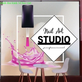 High quality frosted glass decal for nail salon se093