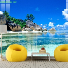 Seascape murals 3d double-sided glass stickers s297