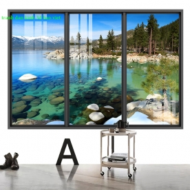 River and mountain wall murals 3d double-sided glass me409
