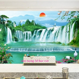 Tranh dán tường 3d sơn thủy ft157