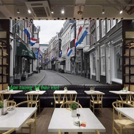 Tranh dán tường cho quán cafe trà sữa n2003-119