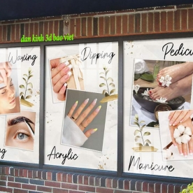Tranh dán kính 3d 2 mặt cho tiệm nail nails045