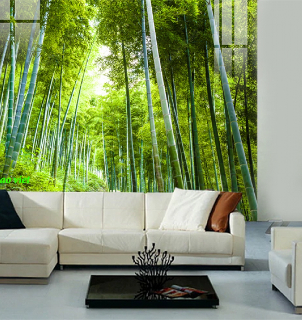 Tranh dán kính 3d 2 mặt rừng tre n2004-220
