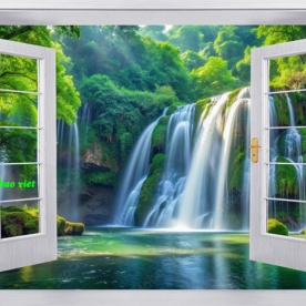 Tranh dán tường cửa sổ 3d n2005-235