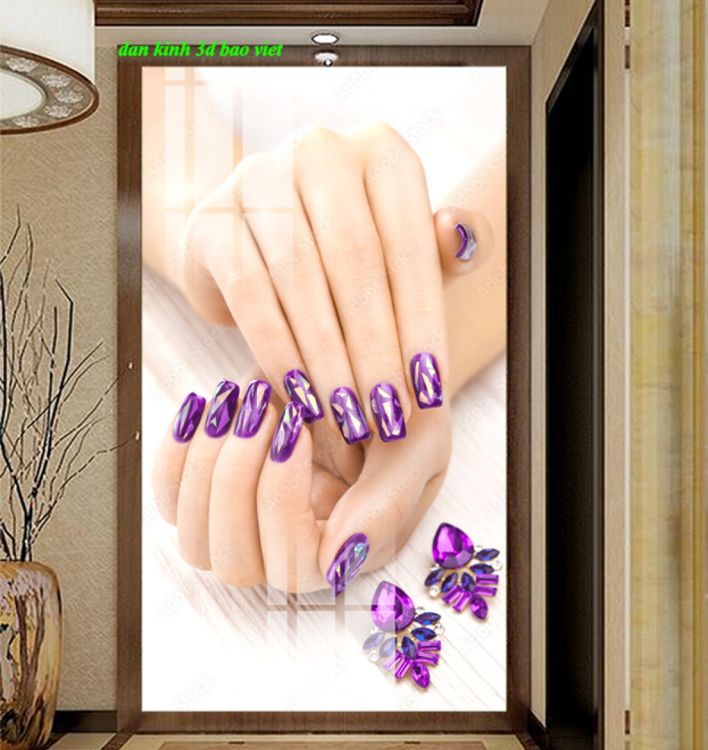 Decal dán kính cao cấp nails spa n2026-197