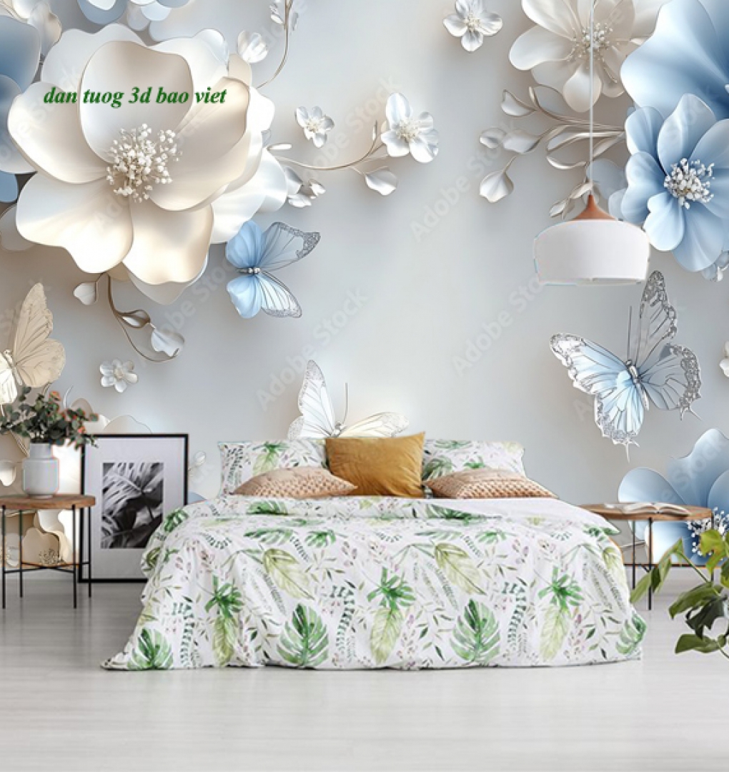 Giấy dán tường phòng ngủ 3d giả ngọc n2026-161