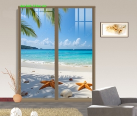 Tranh dán kính 3d 2 mặt phong cảnh n2026-198