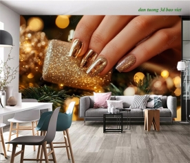 Tranh dán tường 3d tiệm nails spa n2026-165