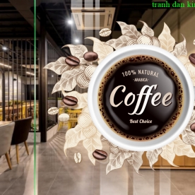 High-end 3d glass decal for cafe se097