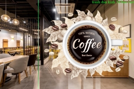 High-end 3d glass decal for cafe se097