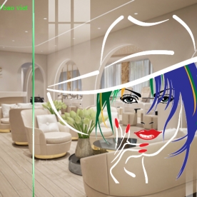 High quality 3d glass decal for nail salon se099
